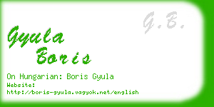 gyula boris business card